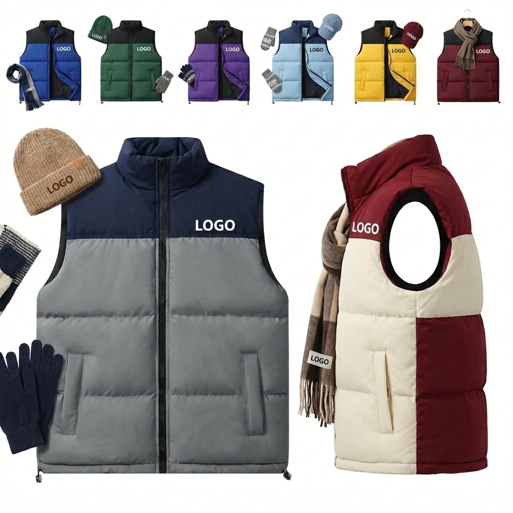 Men's Lightweight Insulated Quilted Winter Vest with Full Zip