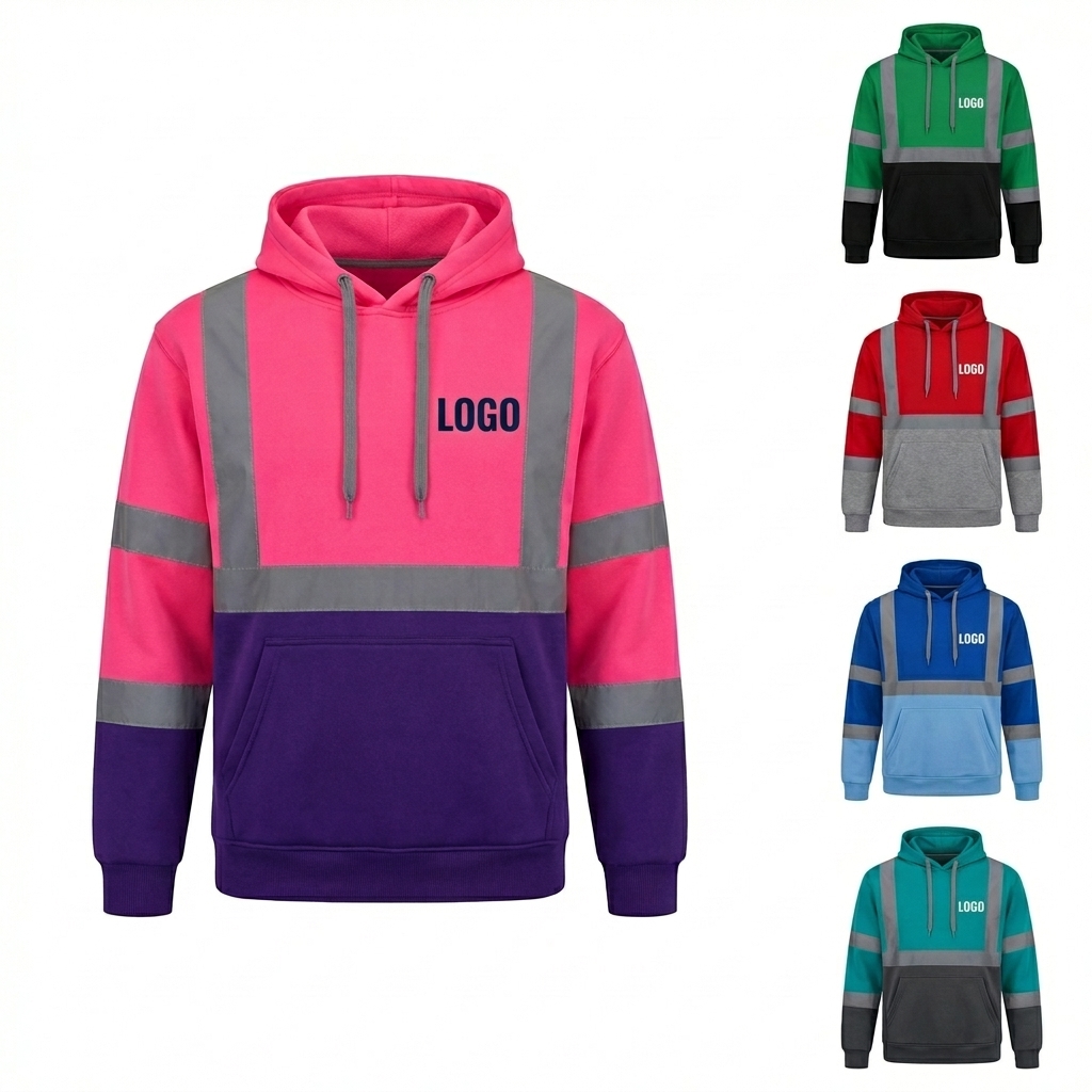 Professional-Grade Reflective Winter Hooded Sweatshirt