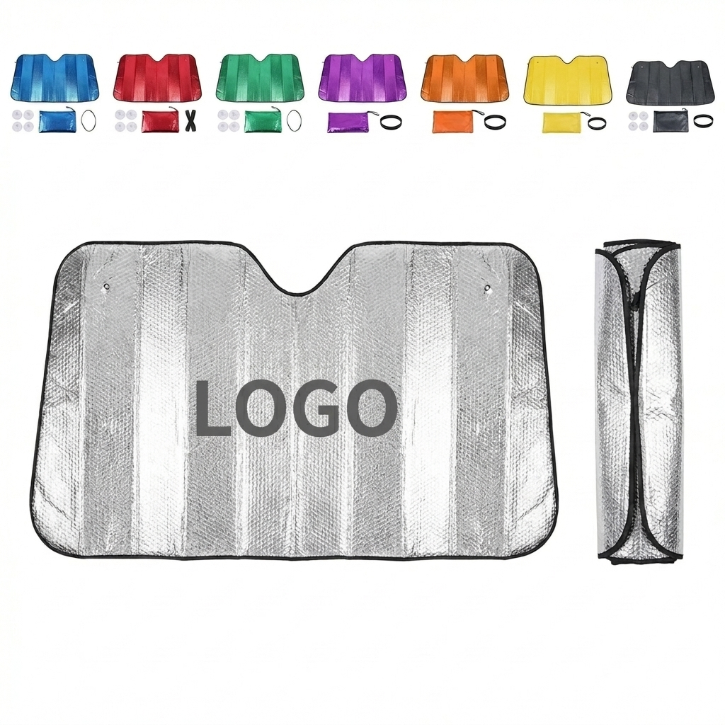 Premium Reflective Aluminum Foil Front Windshield Sunshade with Bubble Insulation