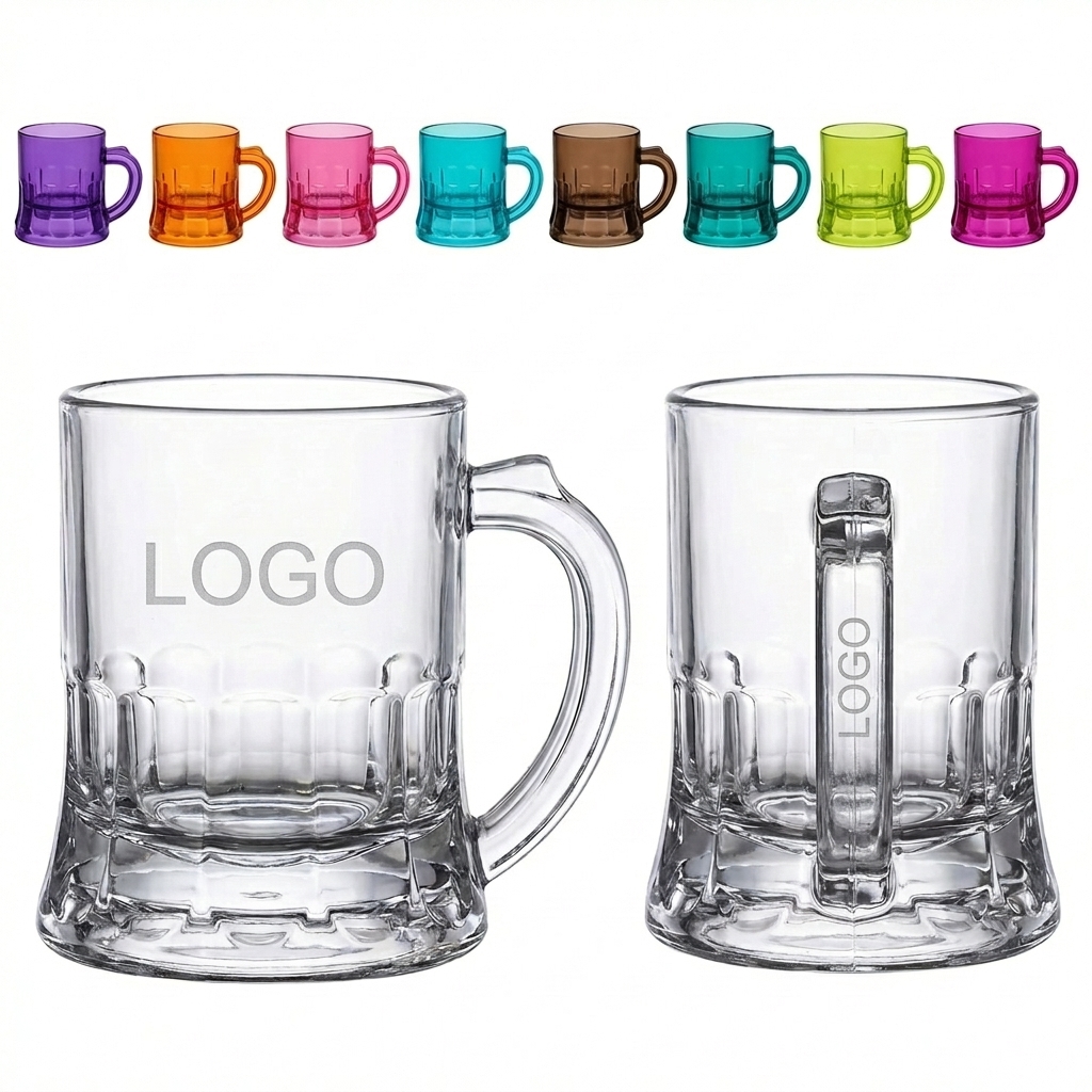 1oz Colorful Glass Mug Shot Glasses for Parties & Celebrations