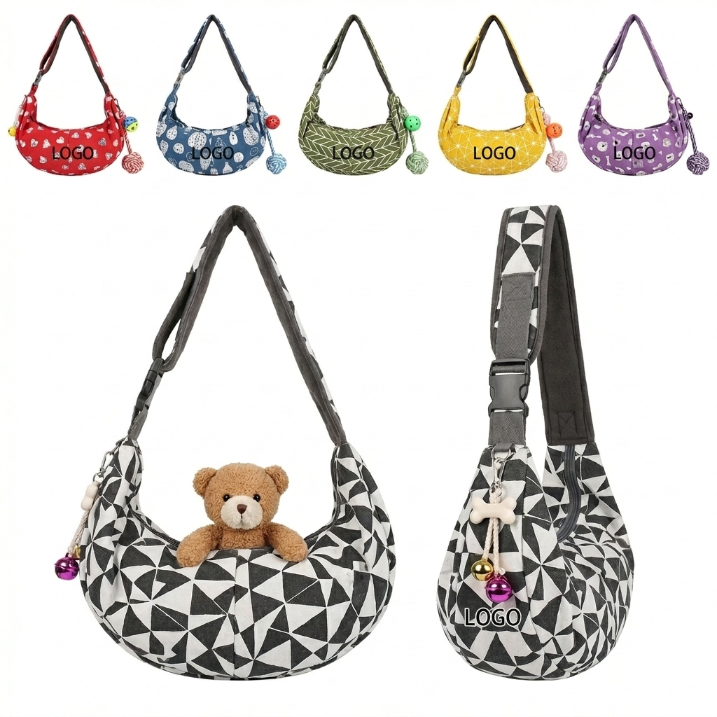 Handcrafted Canvas Pet Carrier Crossbody Bag
