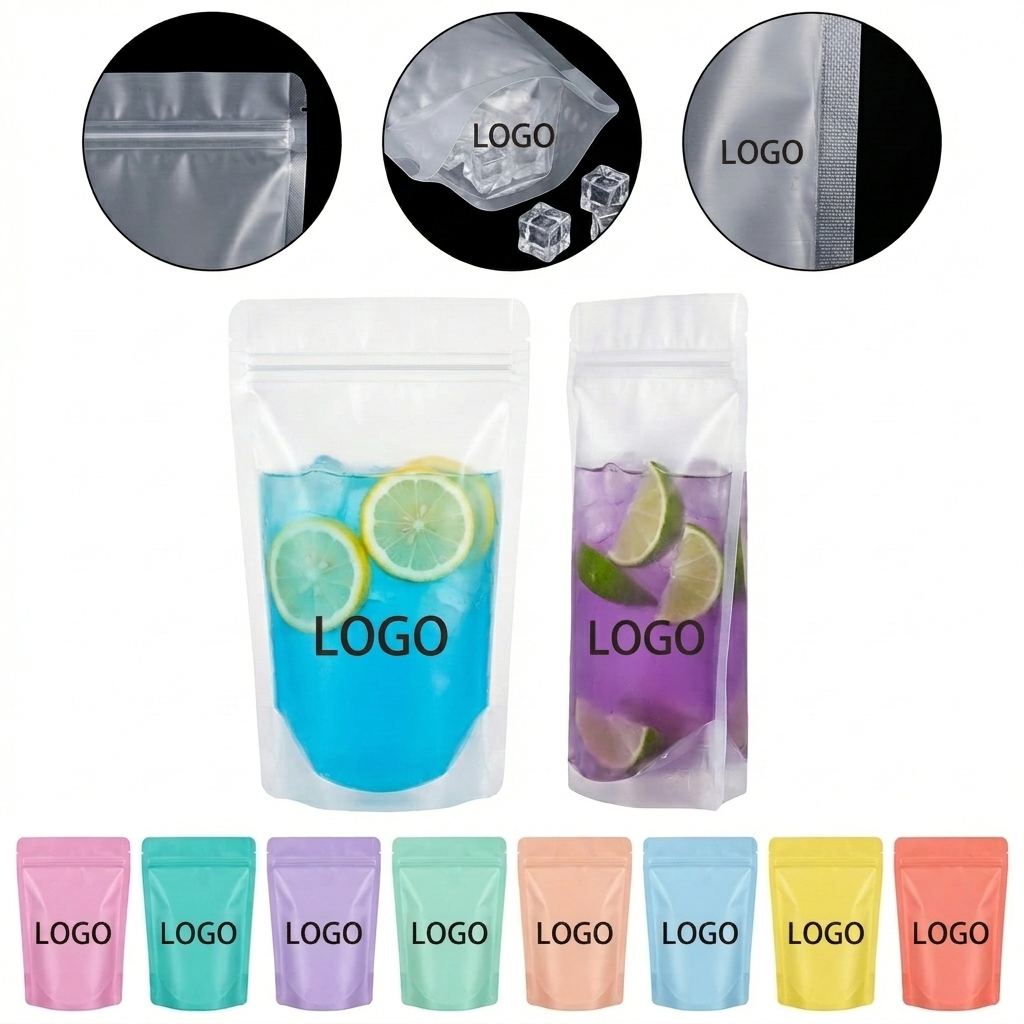 16oz Leak-Proof Reusable Spout Pouch for Drinks & Smoothies