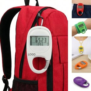 Multi-Position 3D Step Counter with Clip, Goal Tracker & History Memory