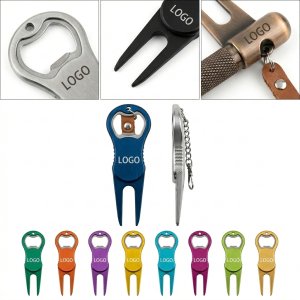 Aluminum Golf Divot Repair Tool with Integrated Bottle Opener