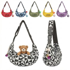 Handcrafted Canvas Pet Carrier Crossbody Bag