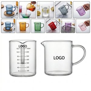 700ml Multi-Color Glass Measuring Pitcher for Bar & Kitchen