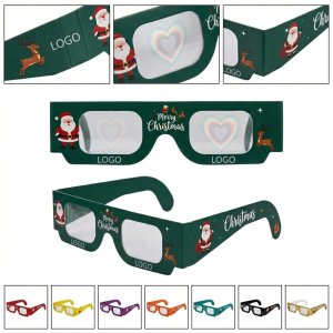 Dark Green Christmas Pattern Diffraction Glasses