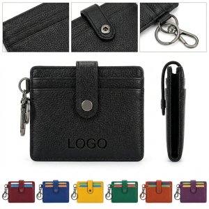 Unisex Multi-Functional Keychain Card Case with Split Ring